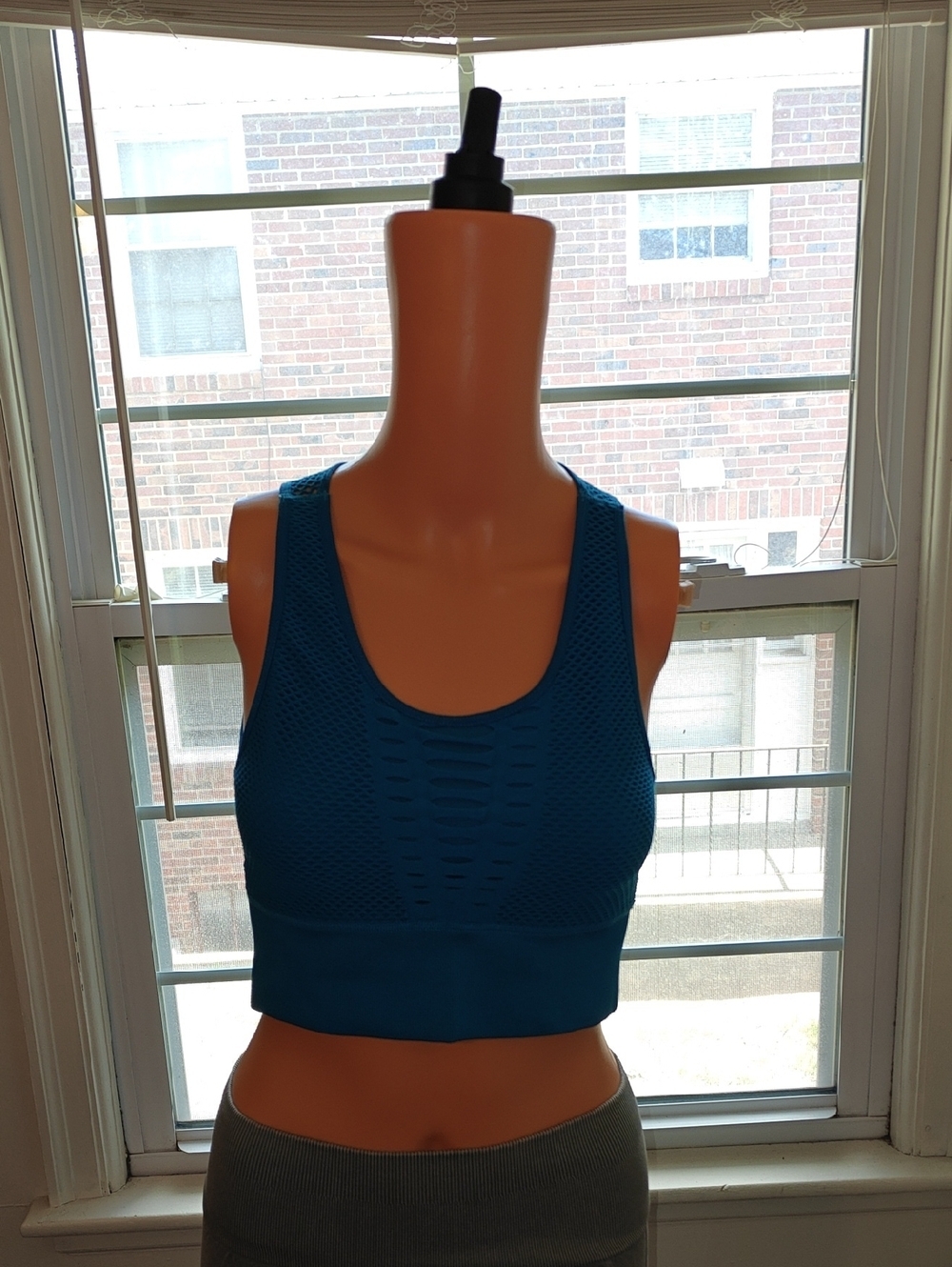 Mono B Teal Blue Mesh Sports Bralette